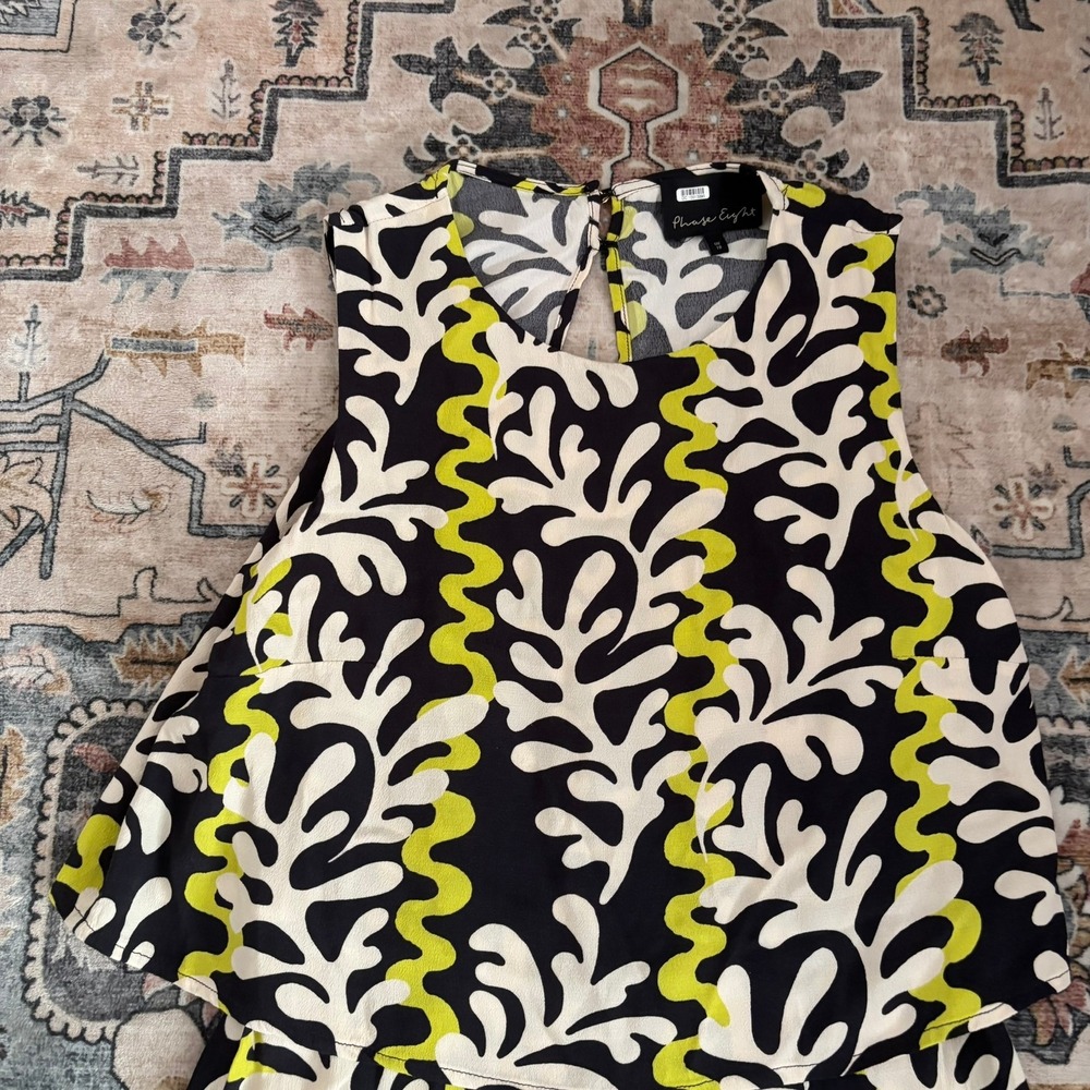 Phase Eight Abstract Print Wide Leg Jumpsuit Black Green Resort Vacay UK 10 US 6 - Picture 4 of 15